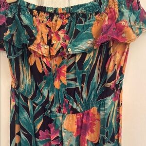 Candie's Floral Tube Dress with Ruffle & Sequins